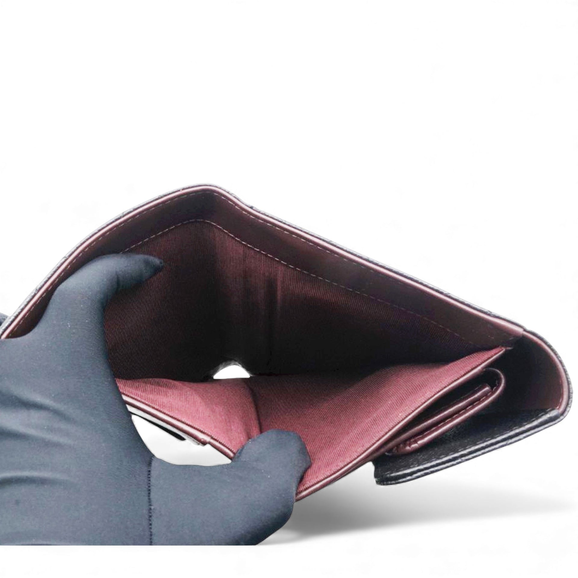 Caviar Quilted Long Wallet Black