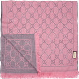 Wool Jacquard GG Monogram Sten Fringe Scarf Graphite