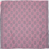 Wool Jacquard GG Monogram Sten Fringe Scarf Graphite