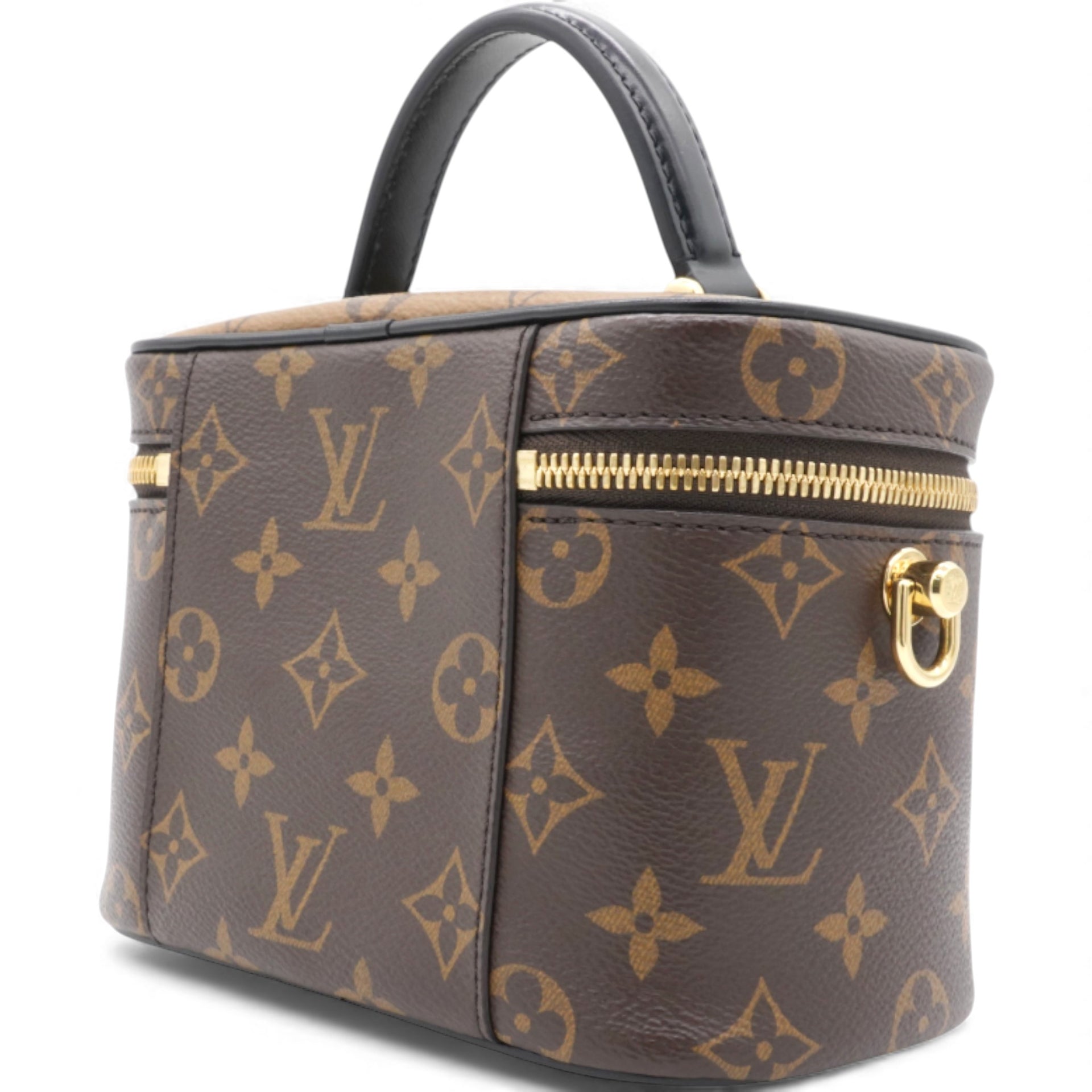 Reverse Monogram Vanity Chain Pouch Brown