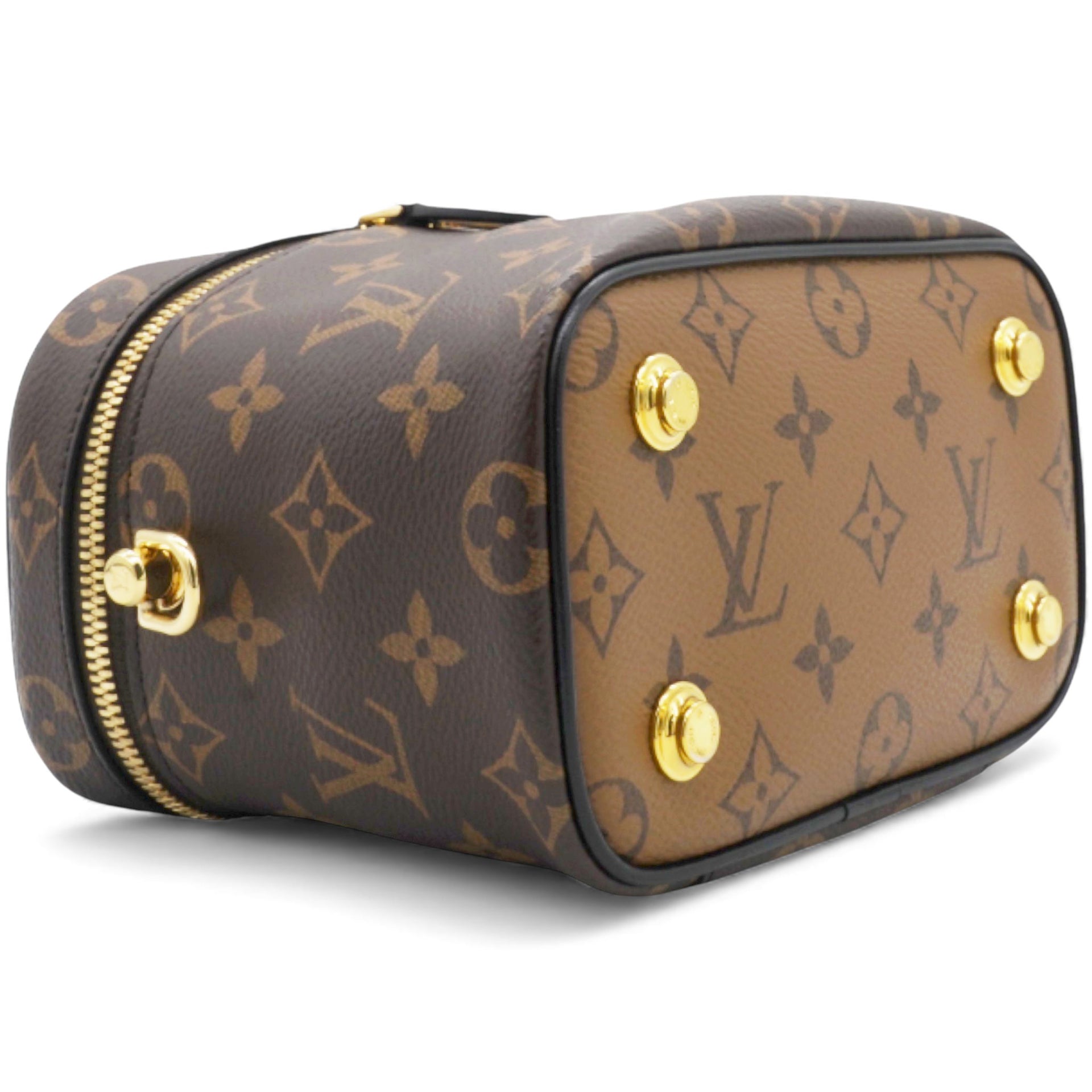 Reverse Monogram Vanity Chain Pouch Brown