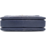 Navy Blue Quilted Lambskin Medium Trendy CC Flap Top Handle Bag