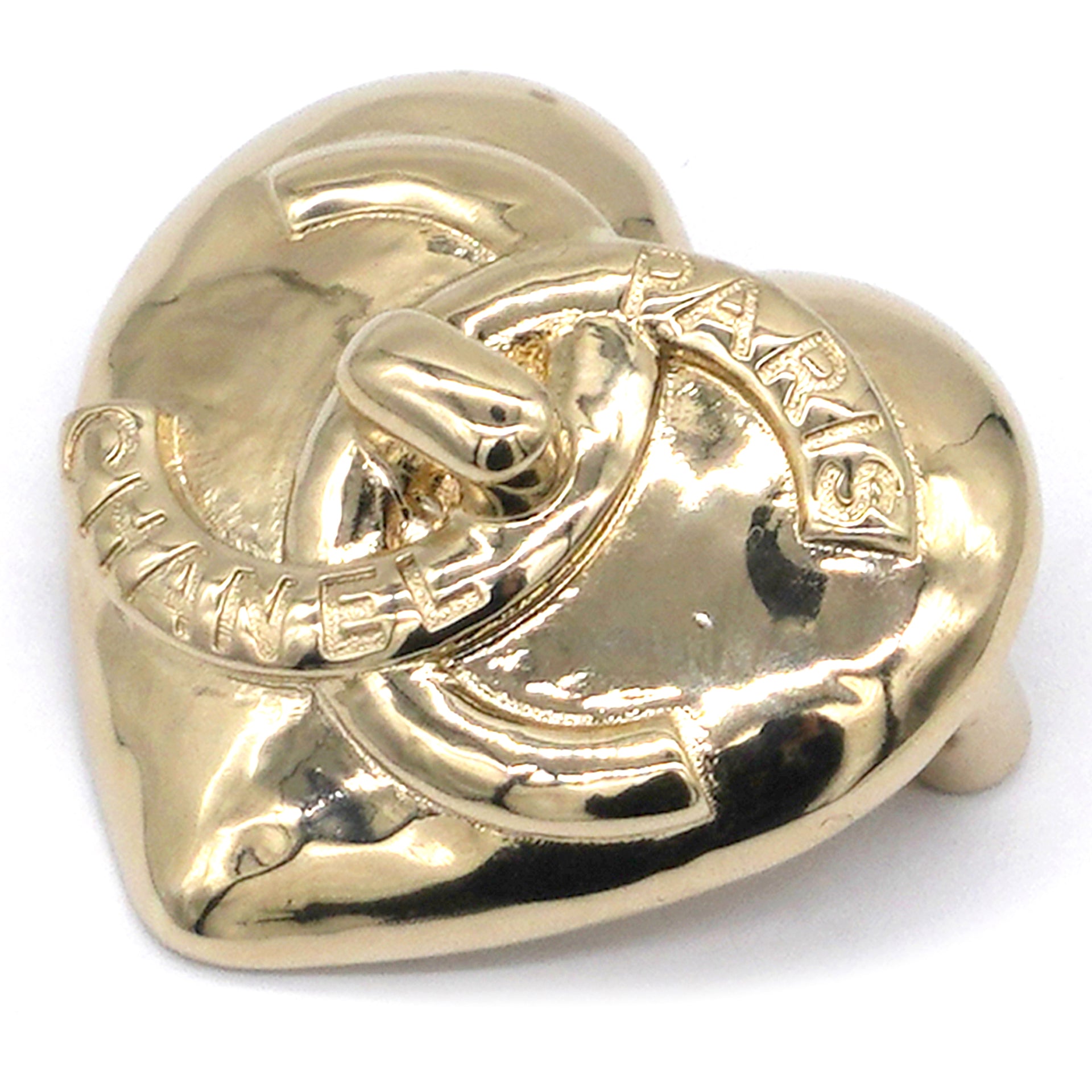 CC Heart Metal Gold Brooch