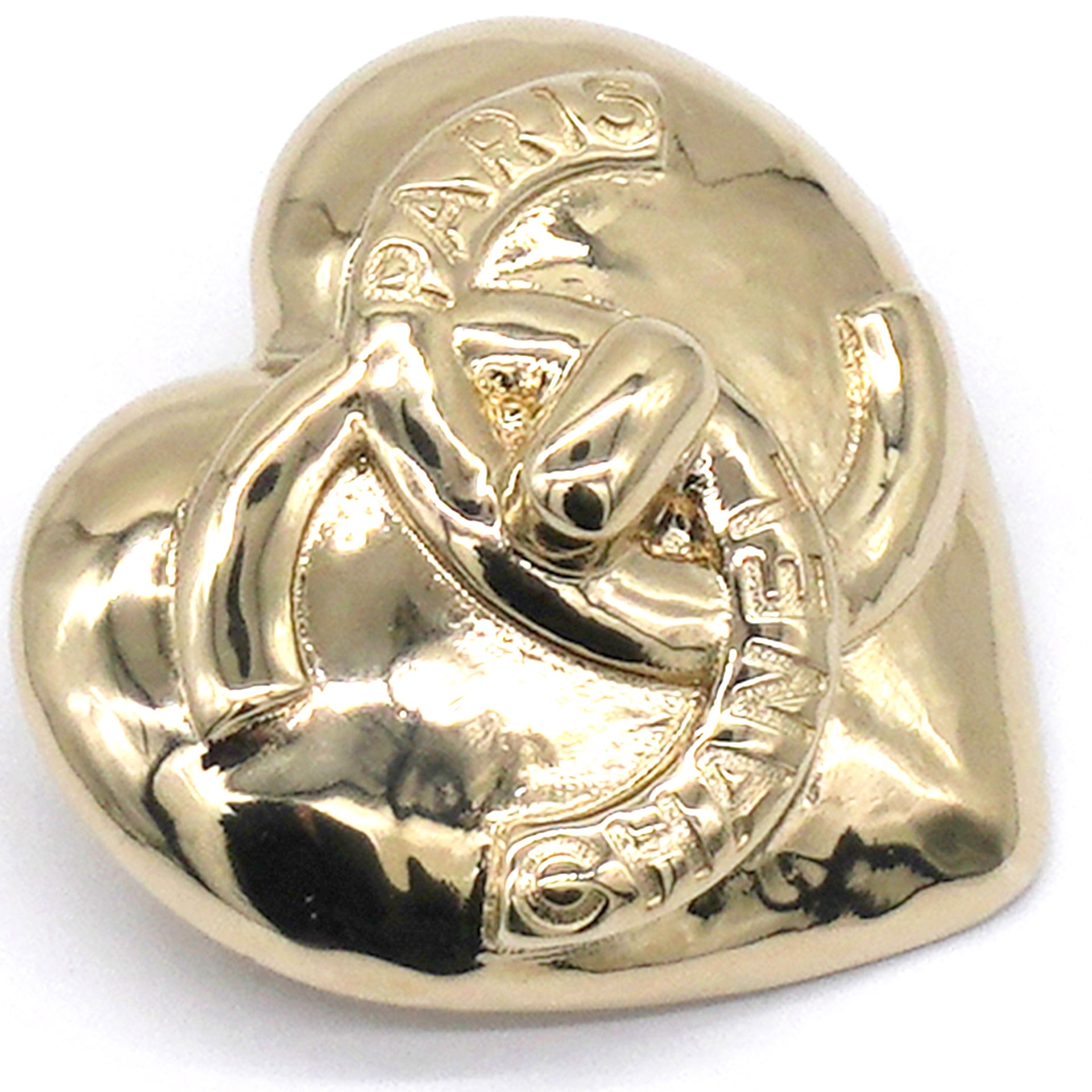 CC Heart Metal Gold Brooch