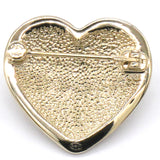CC Heart Metal Gold Brooch