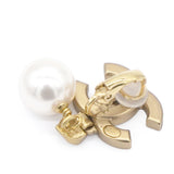 CC Logo Drop Earrings Crystal/Pearl Light Gold Tone