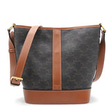 Triomphe Canvas Bucket Bag Tan