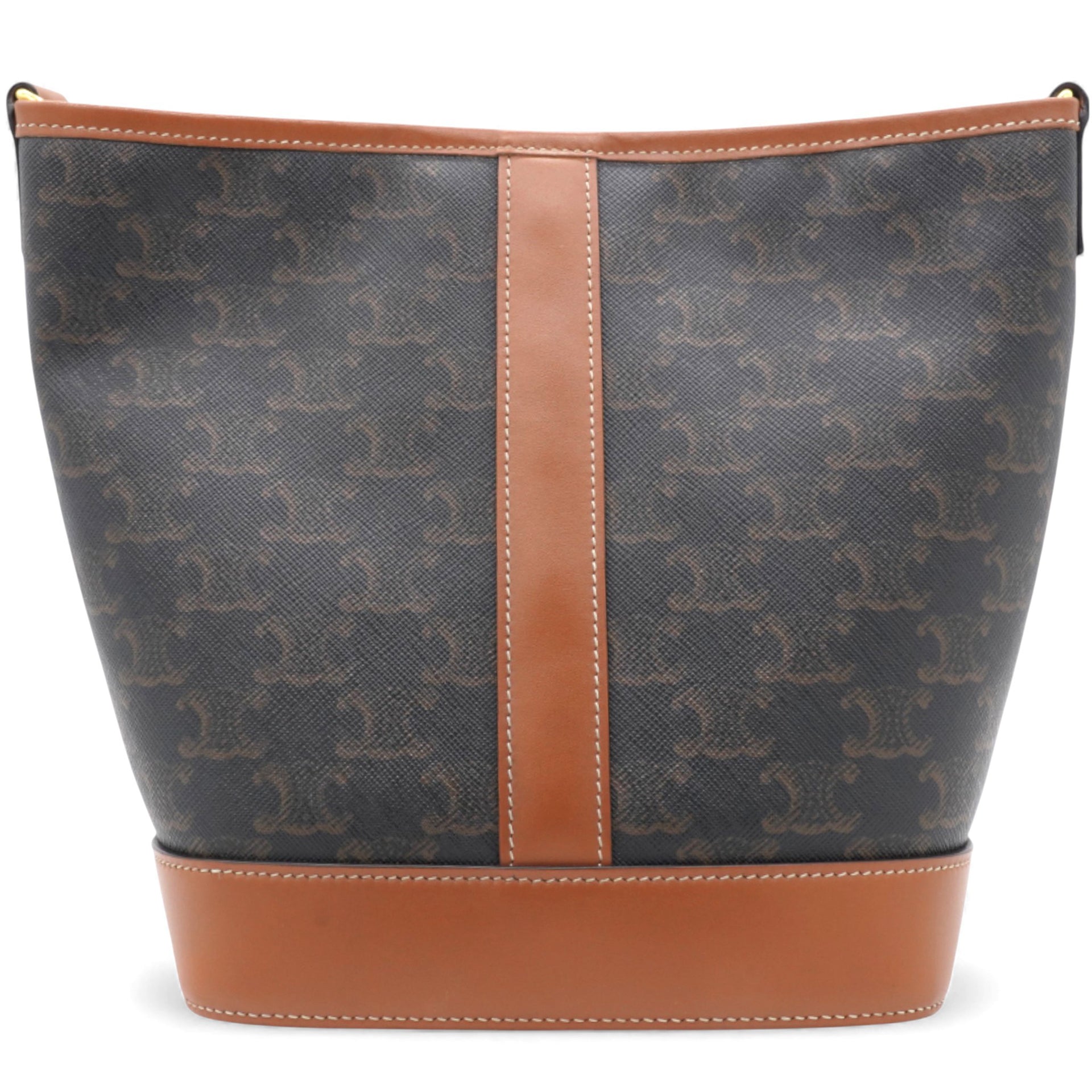 Triomphe Canvas Bucket Bag Tan