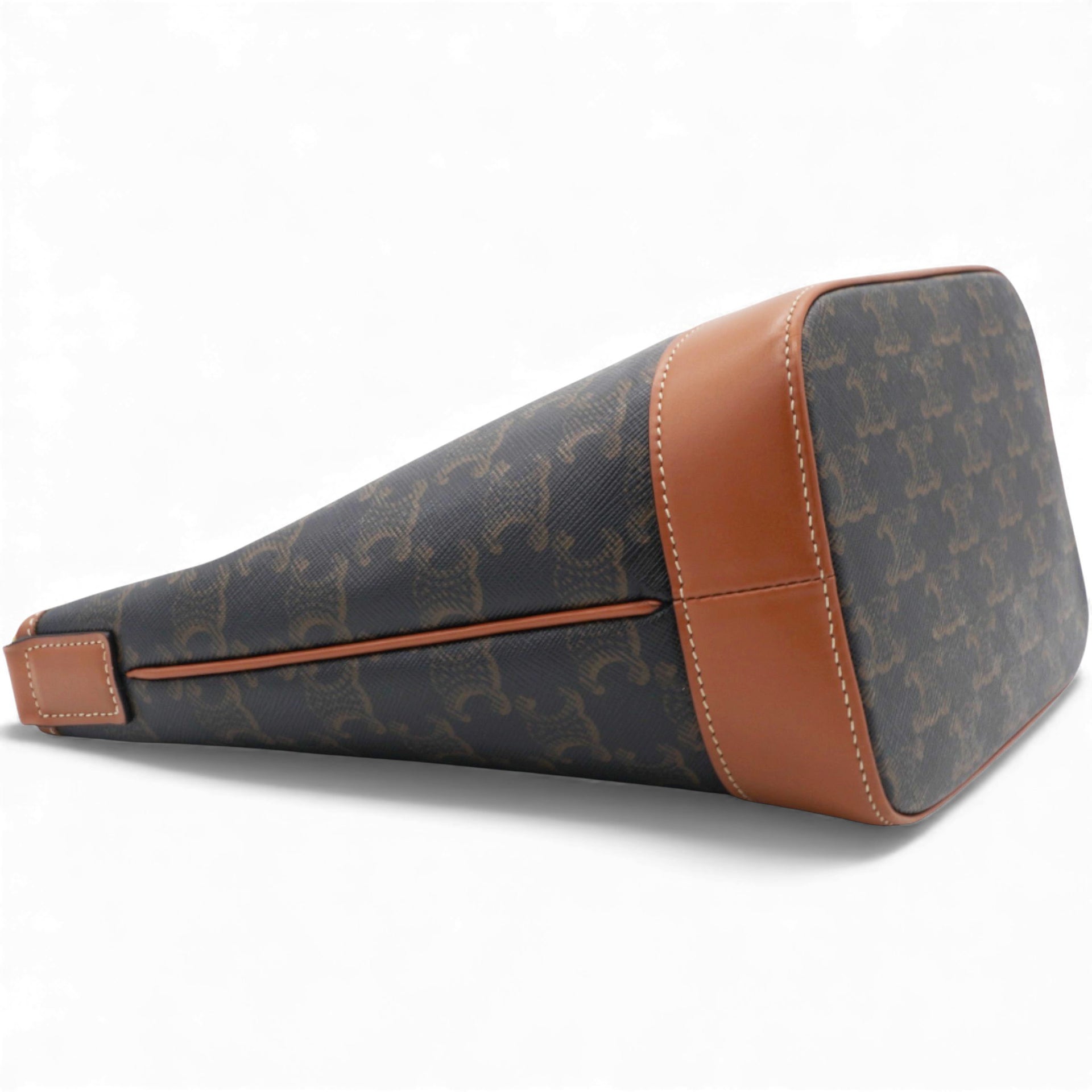 Triomphe Canvas Bucket Bag Tan