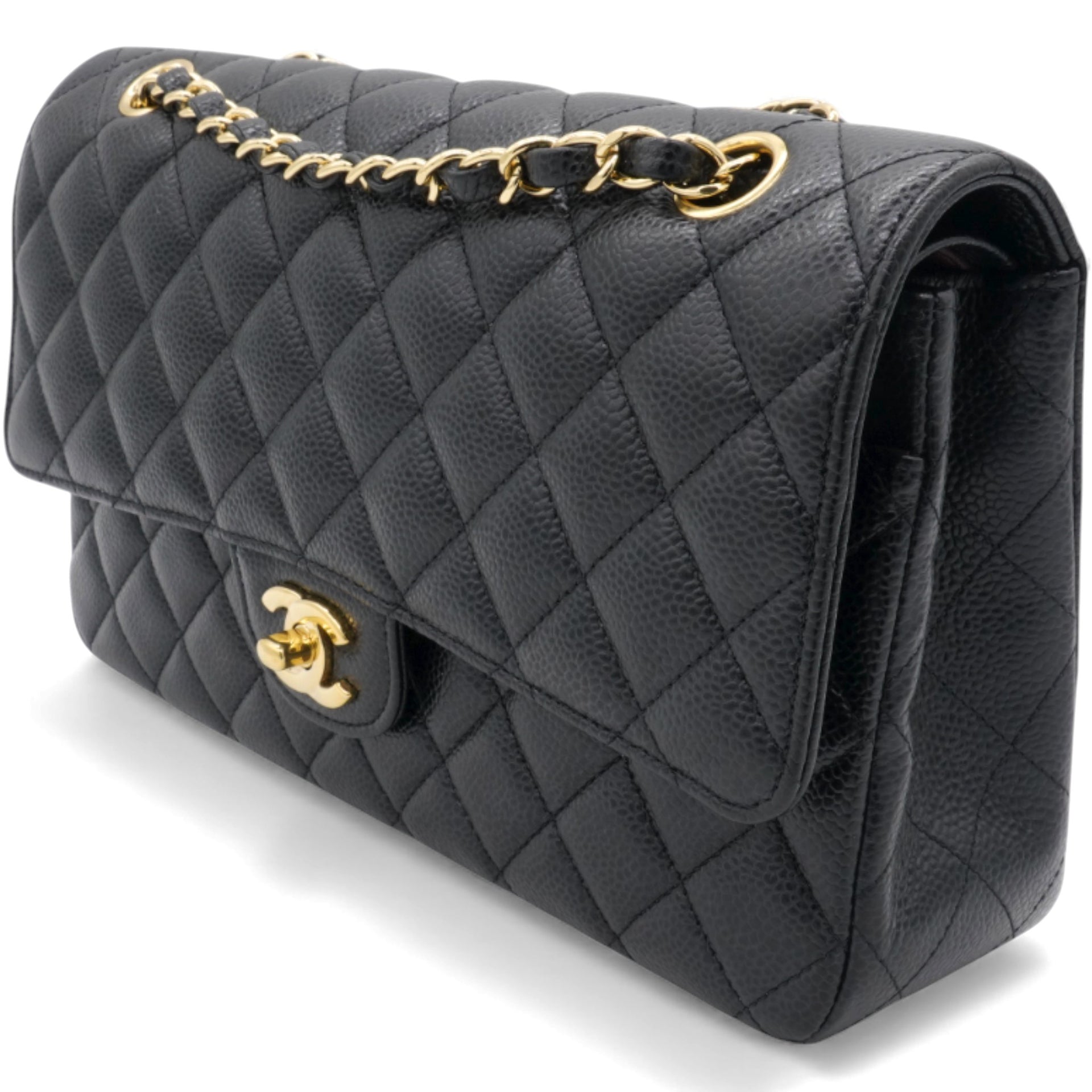 Classic Flap Caviar Black Medium GHW