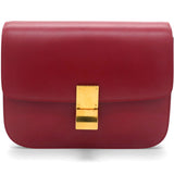 Box Calfskin Medium Classic Box Flap Bag Red