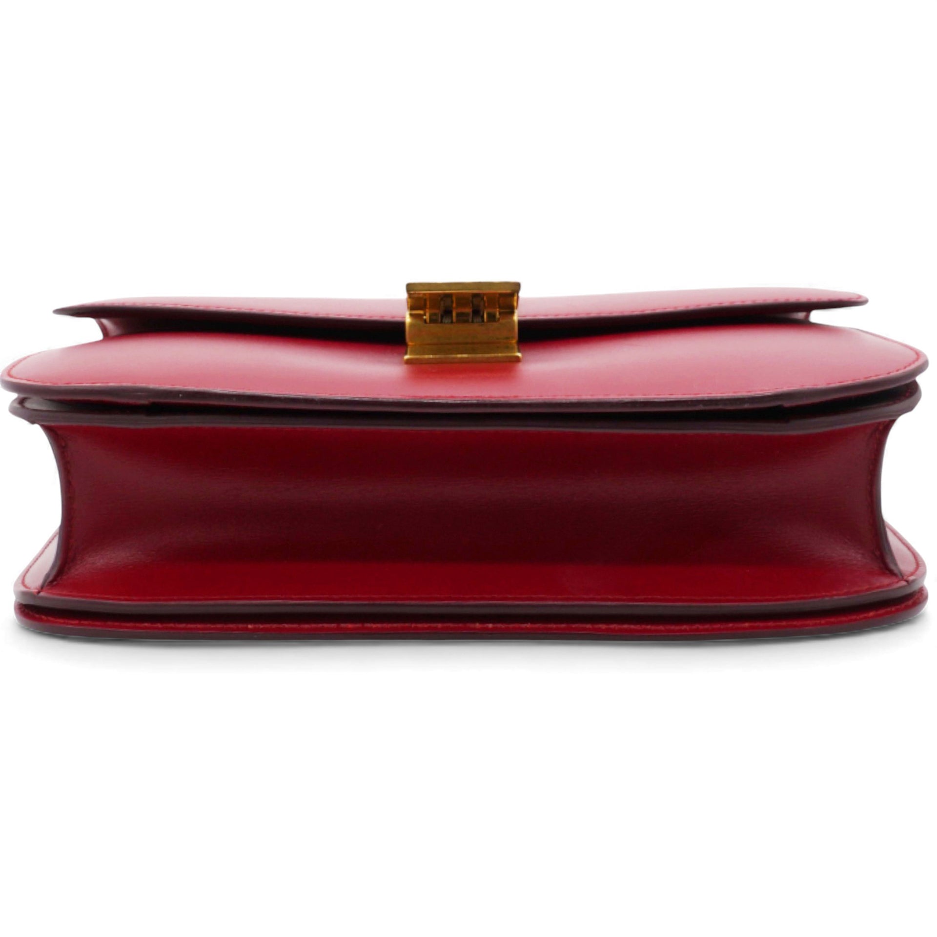 Box Calfskin Medium Classic Box Flap Bag Red