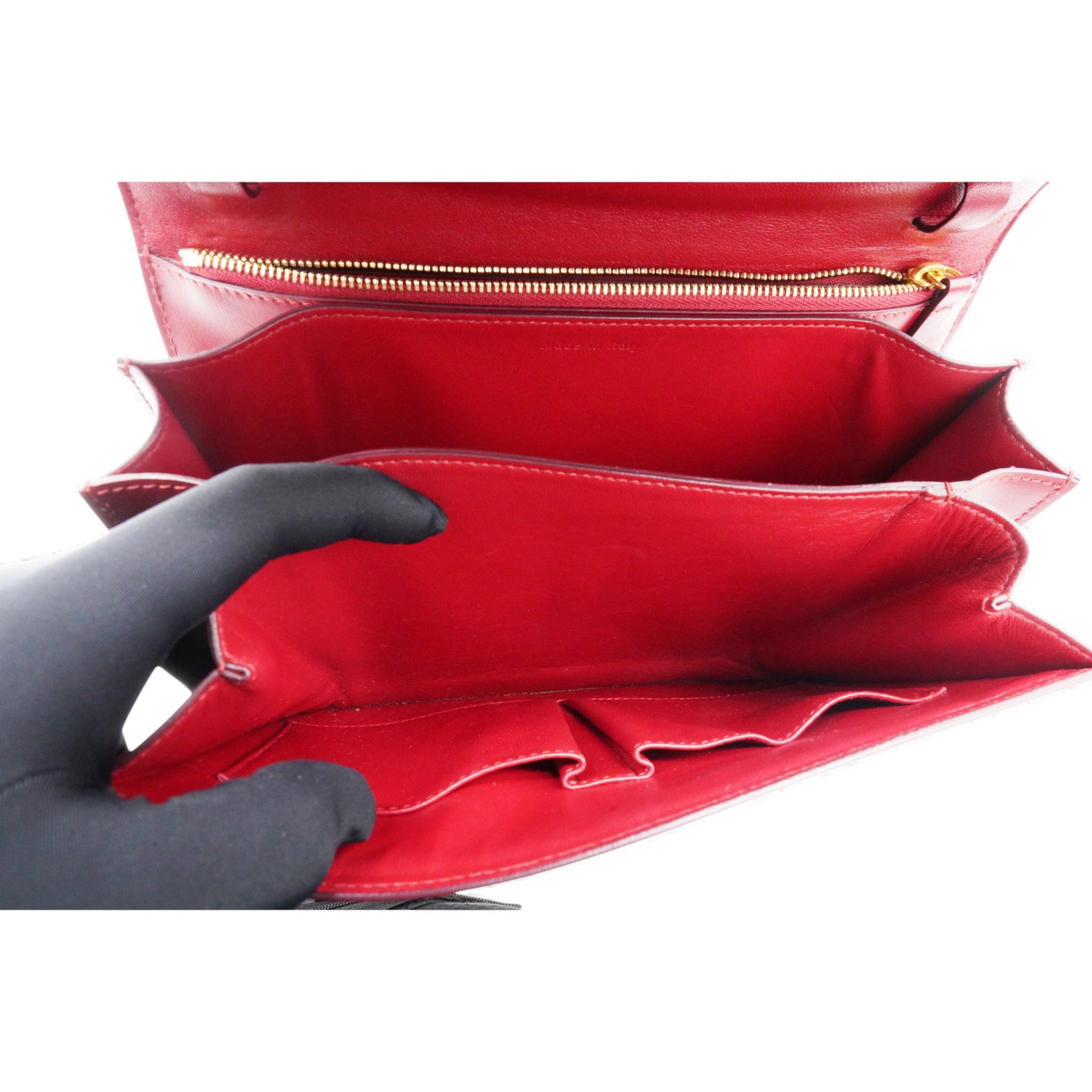 Box Calfskin Medium Classic Box Flap Bag Red