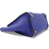 Luggage Handbag In Blue Leather Micro