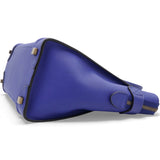 Luggage Handbag In Blue Leather Micro