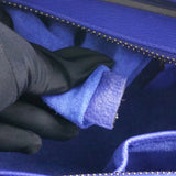 Luggage Handbag In Blue Leather Micro