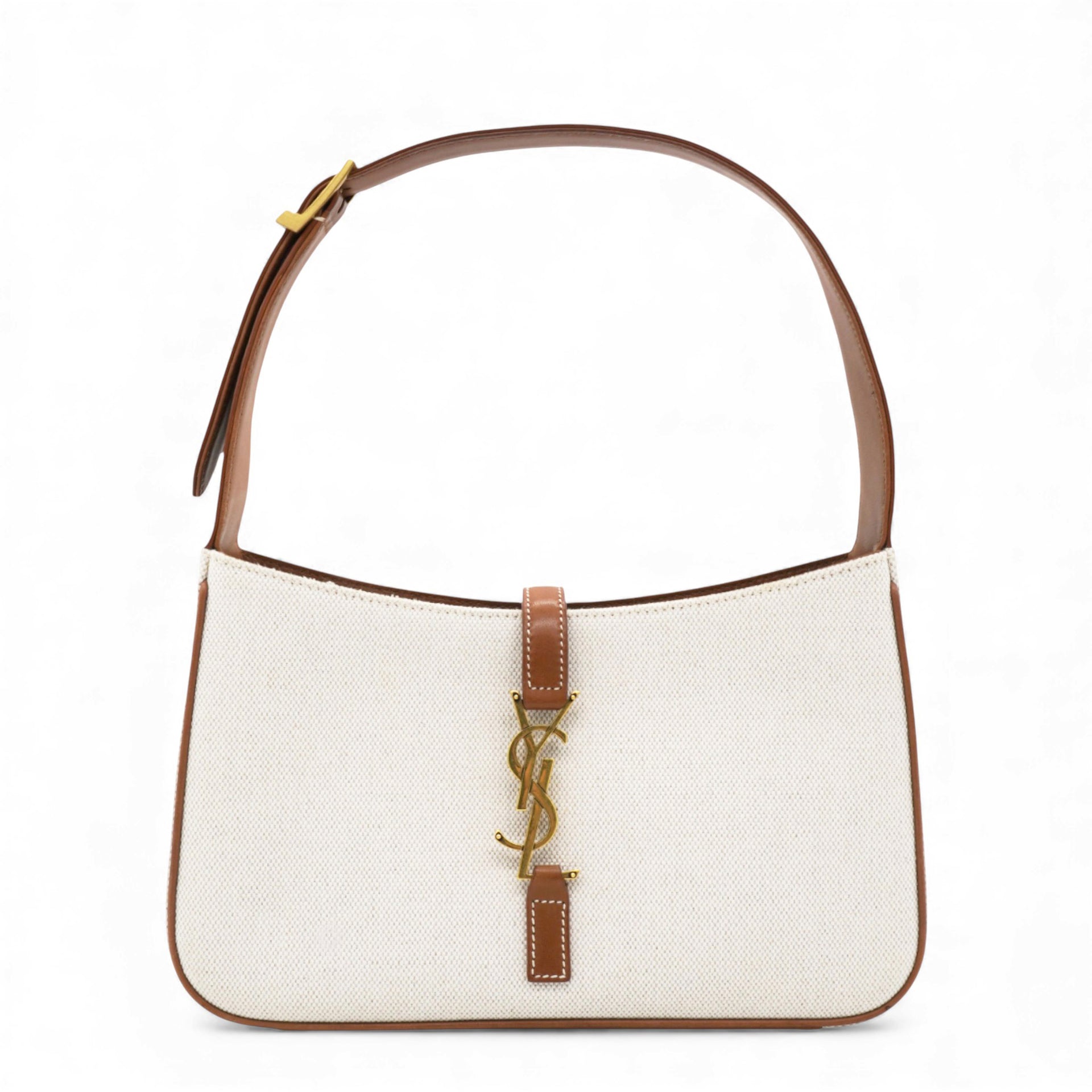 Smooth Calfskin Canvas Le 5 A 7 Hobo Natural Beige Brick