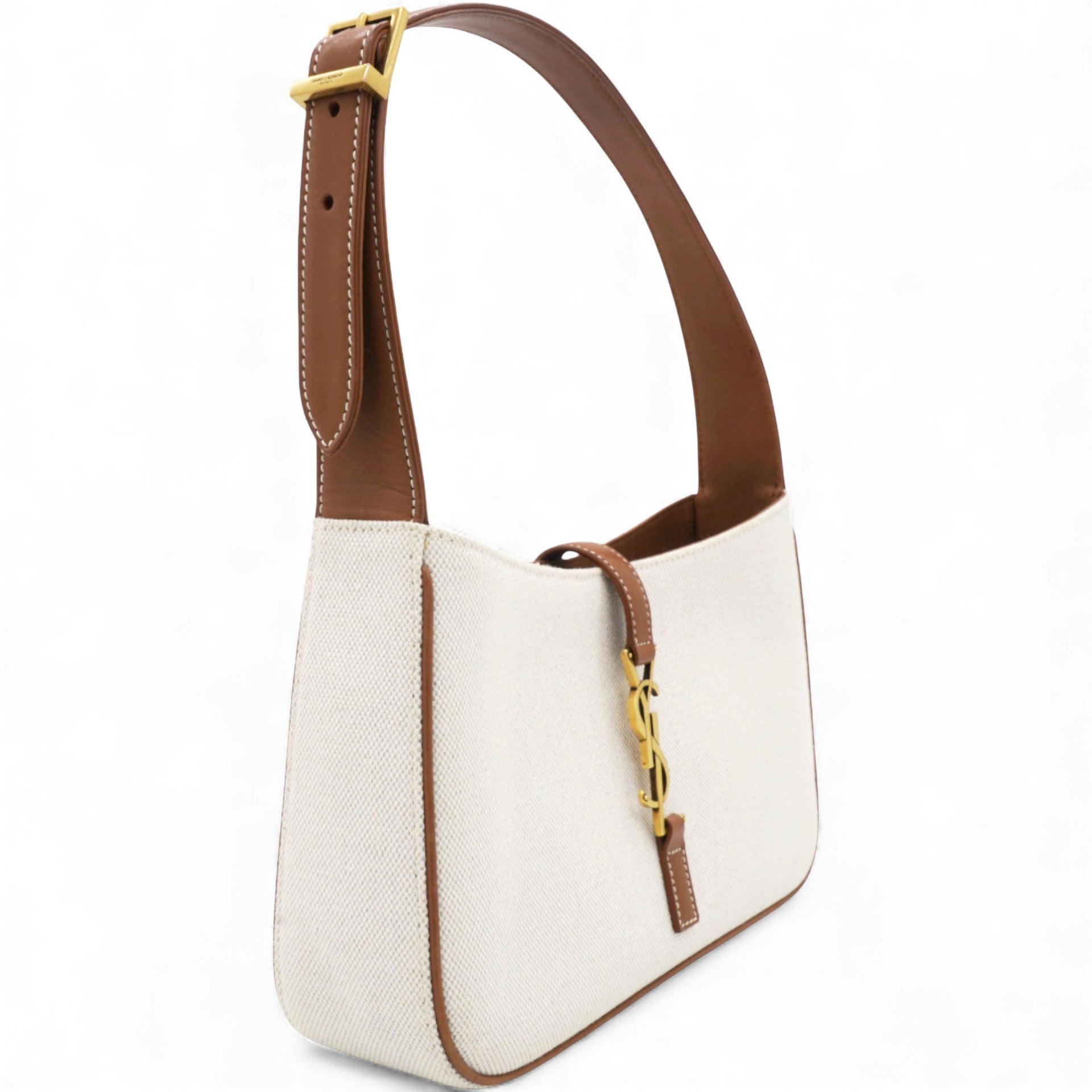 Smooth Calfskin Canvas Le 5 A 7 Hobo Natural Beige Brick