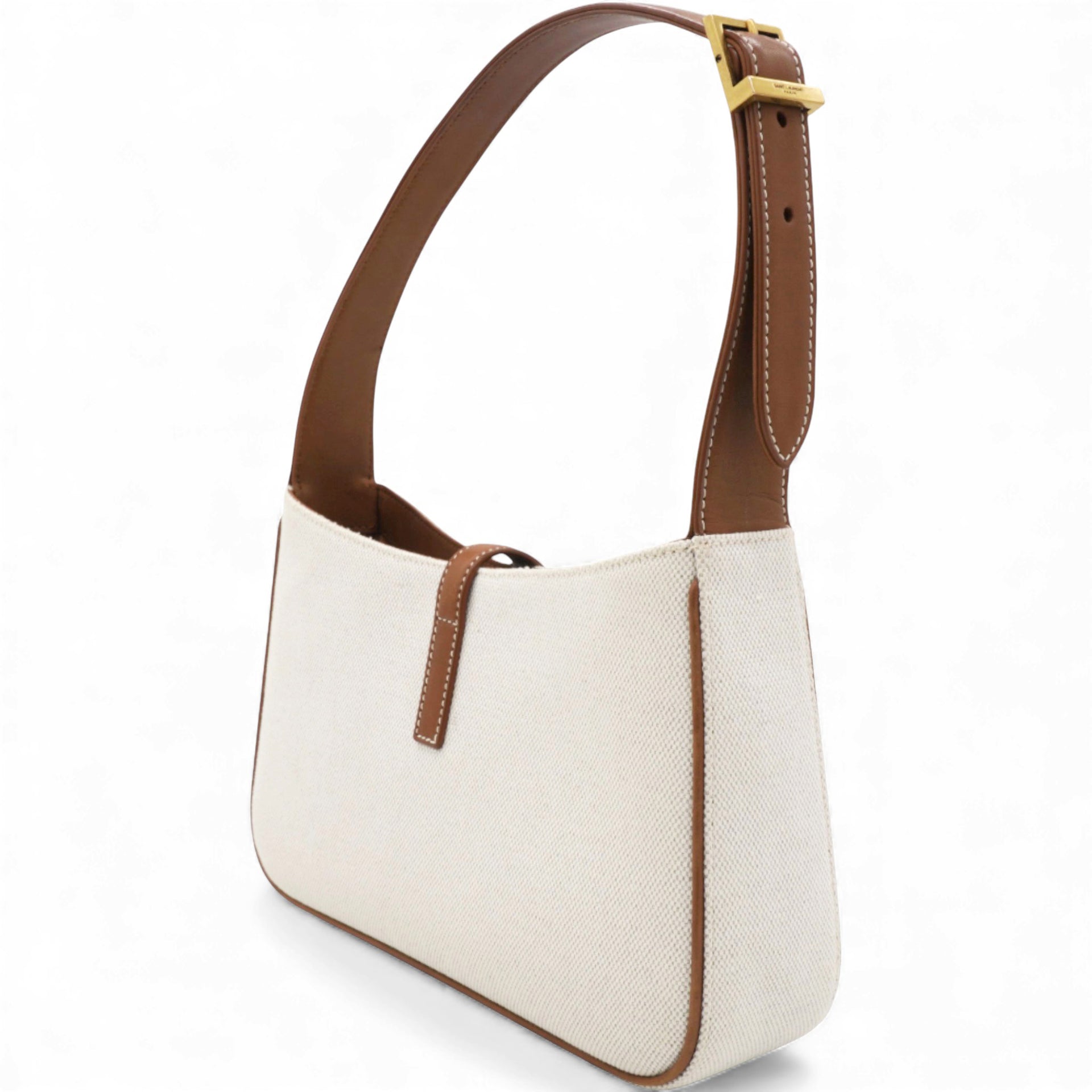 Smooth Calfskin Canvas Le 5 A 7 Hobo Natural Beige Brick