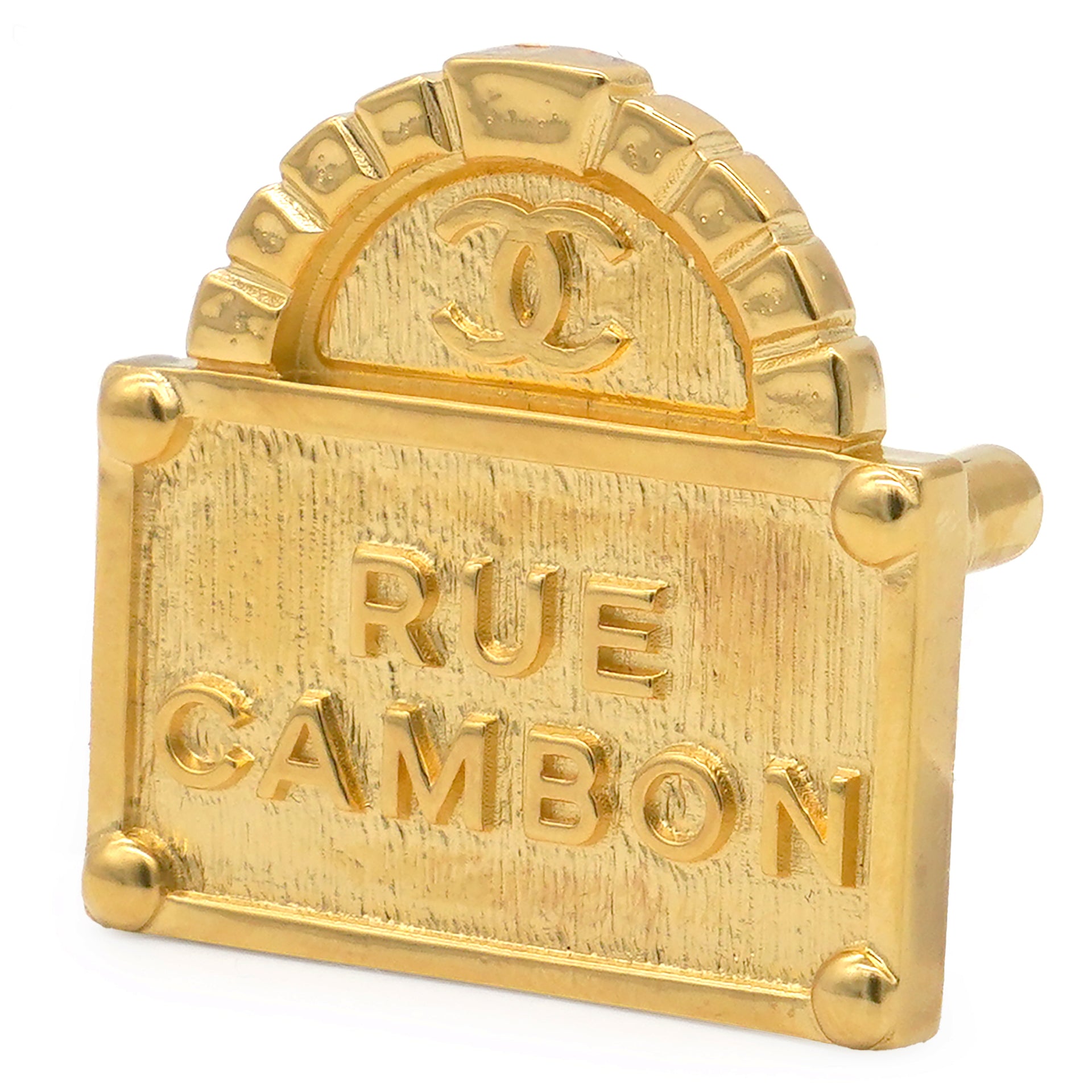 Rue Cambon Dome Brooch Gold