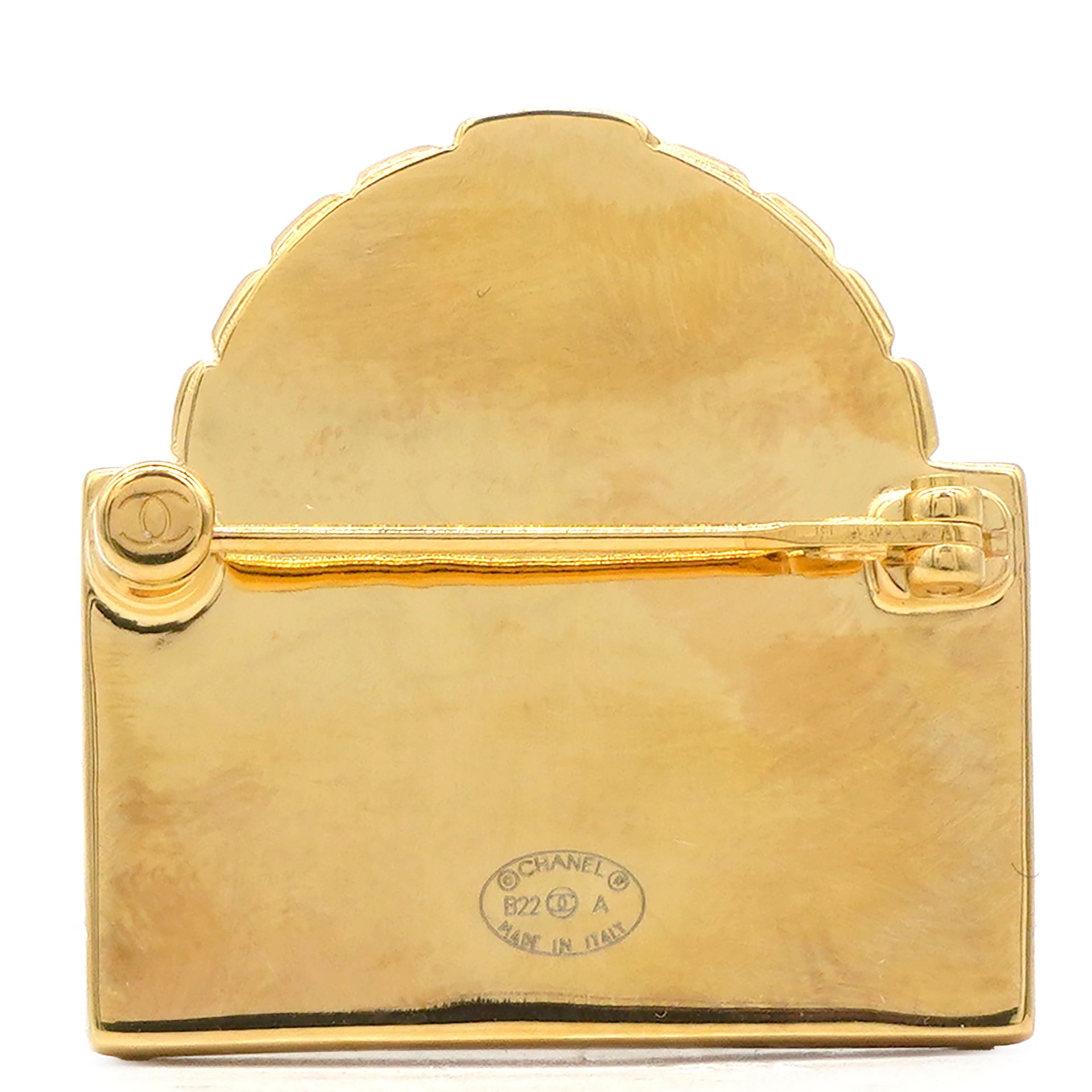 Rue Cambon Dome Brooch Gold