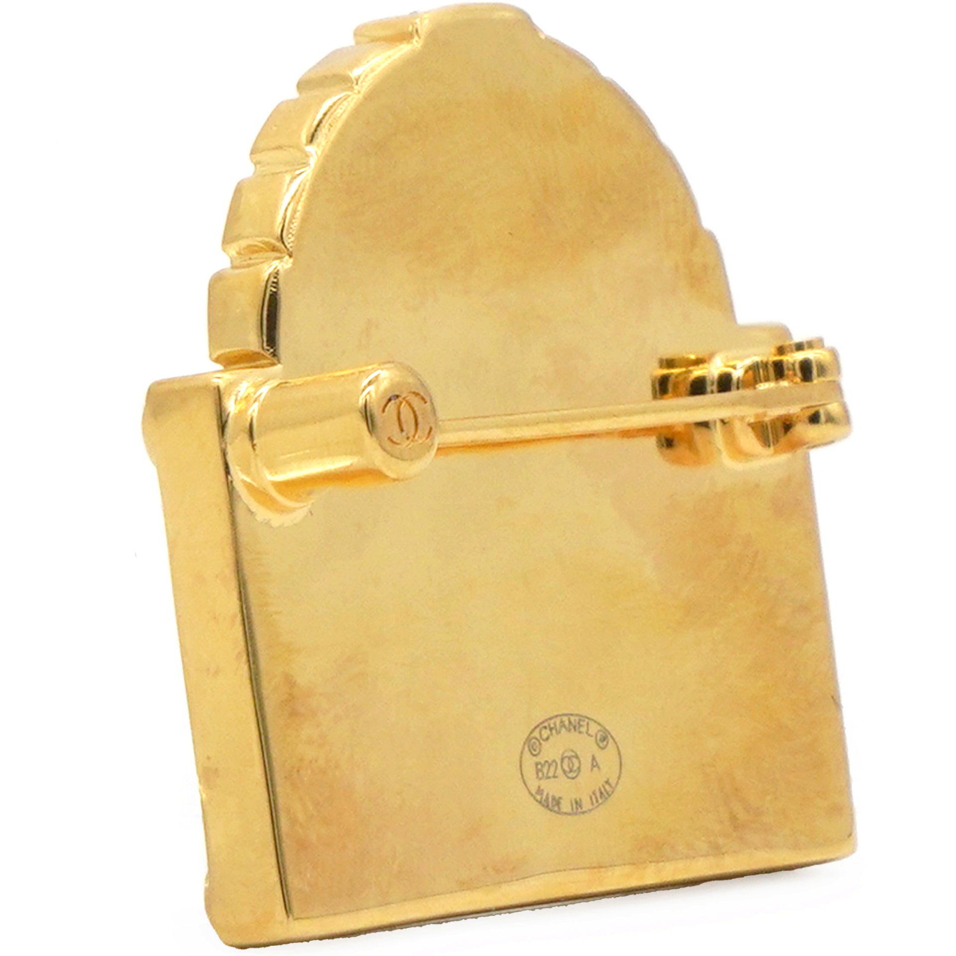 Rue Cambon Dome Brooch Gold