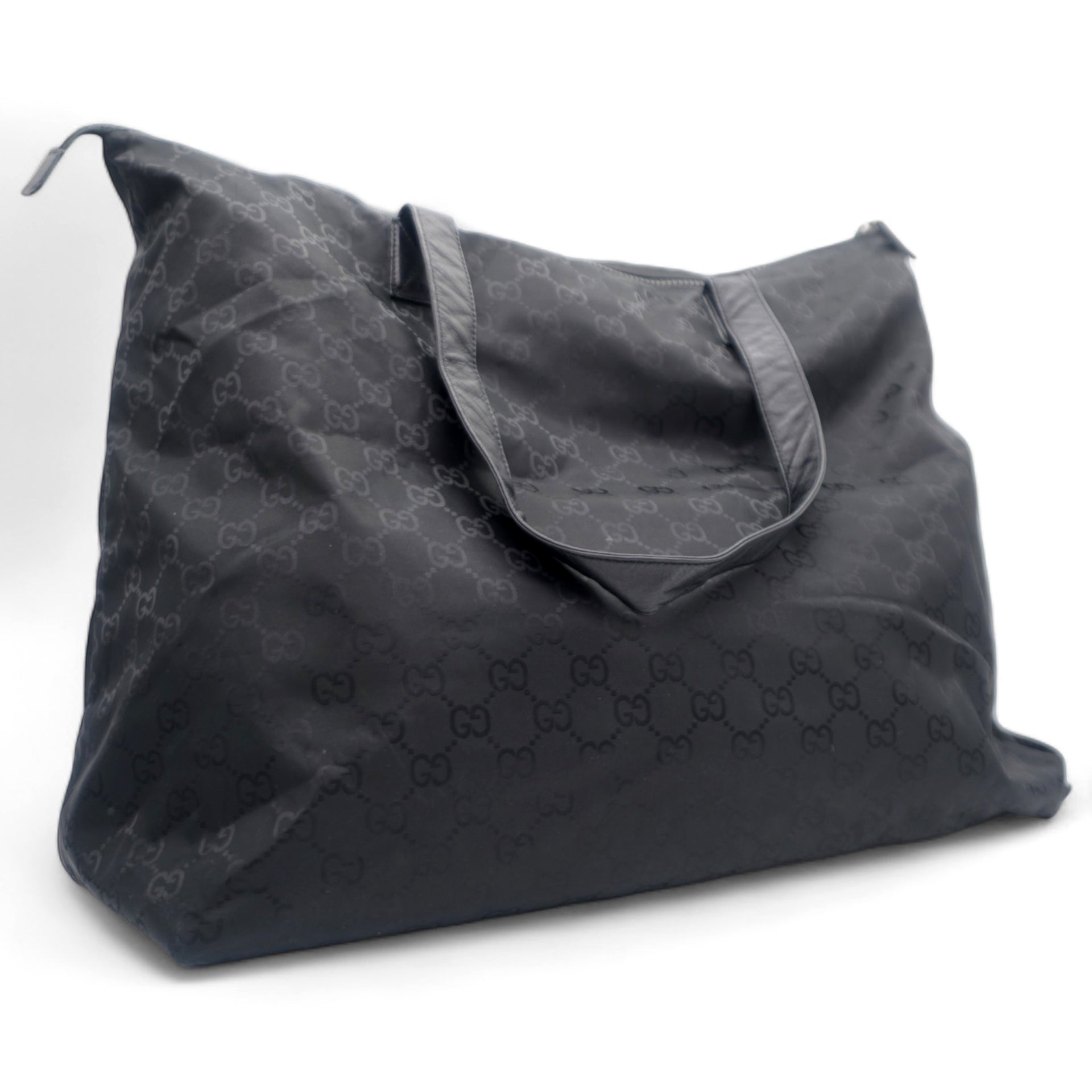 Black GG Nylon Viaggio Duffle Bag