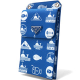 Saffiano Whale Printed Phone Holder Crossbody Bag in Blue Leather