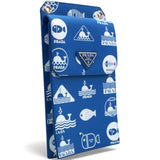 Saffiano Whale Printed Phone Holder Crossbody Bag in Blue Leather