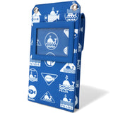 Saffiano Whale Printed Phone Holder Crossbody Bag in Blue Leather