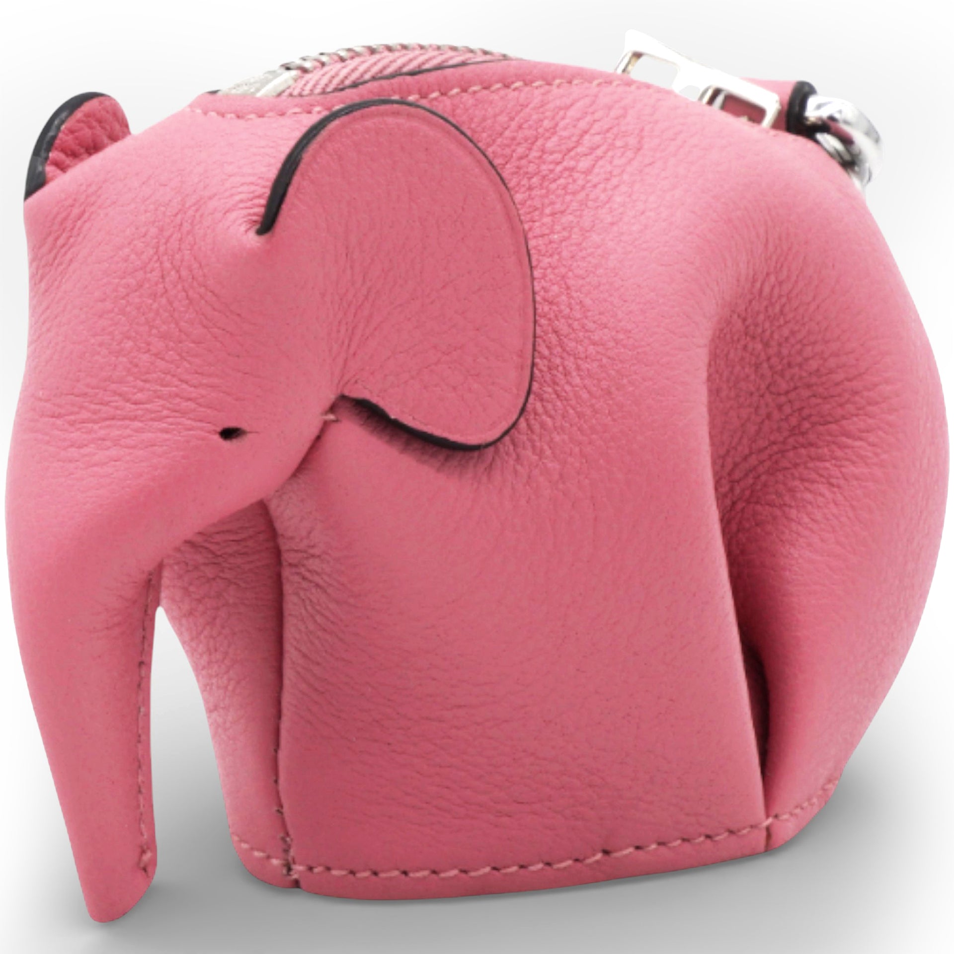 Leather Elephant Coin Charm Pink