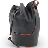 Anagram Balloon Leather Shoulder Bag Black