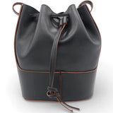 Anagram Balloon Leather Shoulder Bag Black