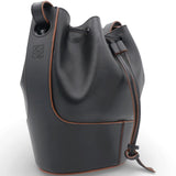 Anagram Balloon Leather Shoulder Bag Black