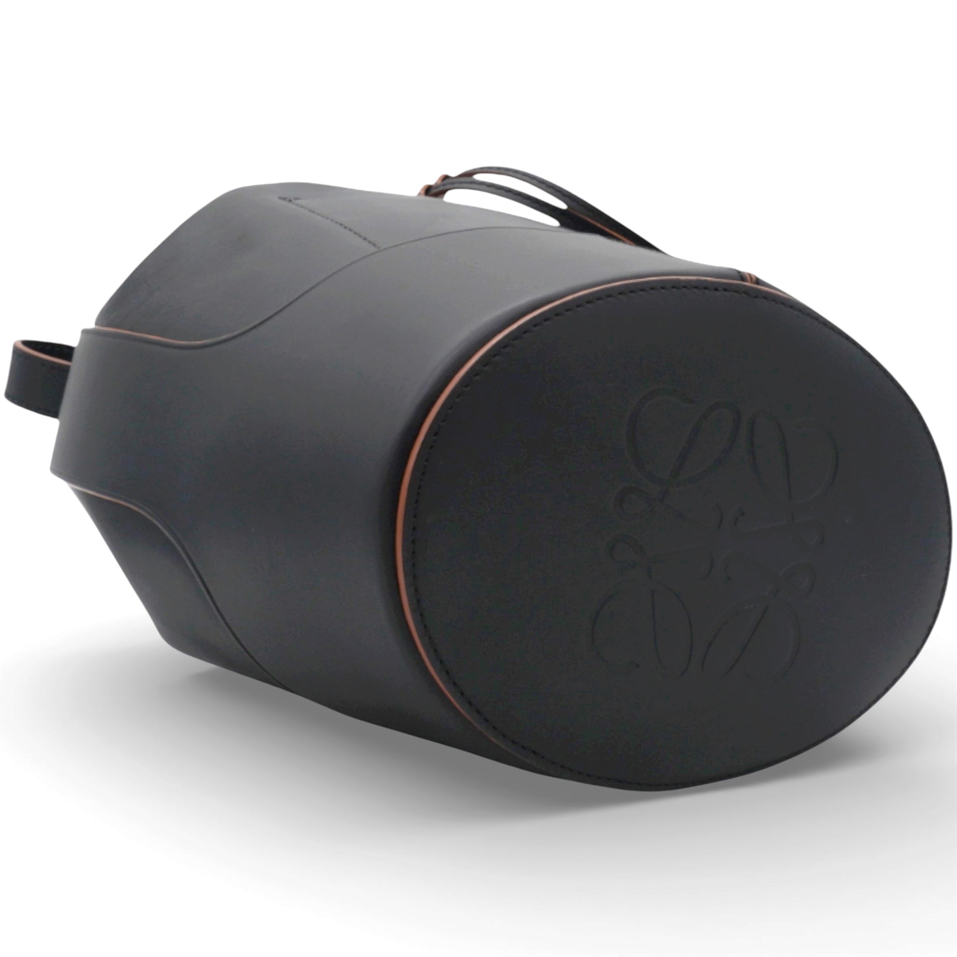 Anagram Balloon Leather Shoulder Bag Black