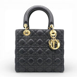 Lambskin Cannage Lady Dior Black Medium Tote