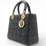 Lambskin Cannage Lady Dior Black Medium Tote