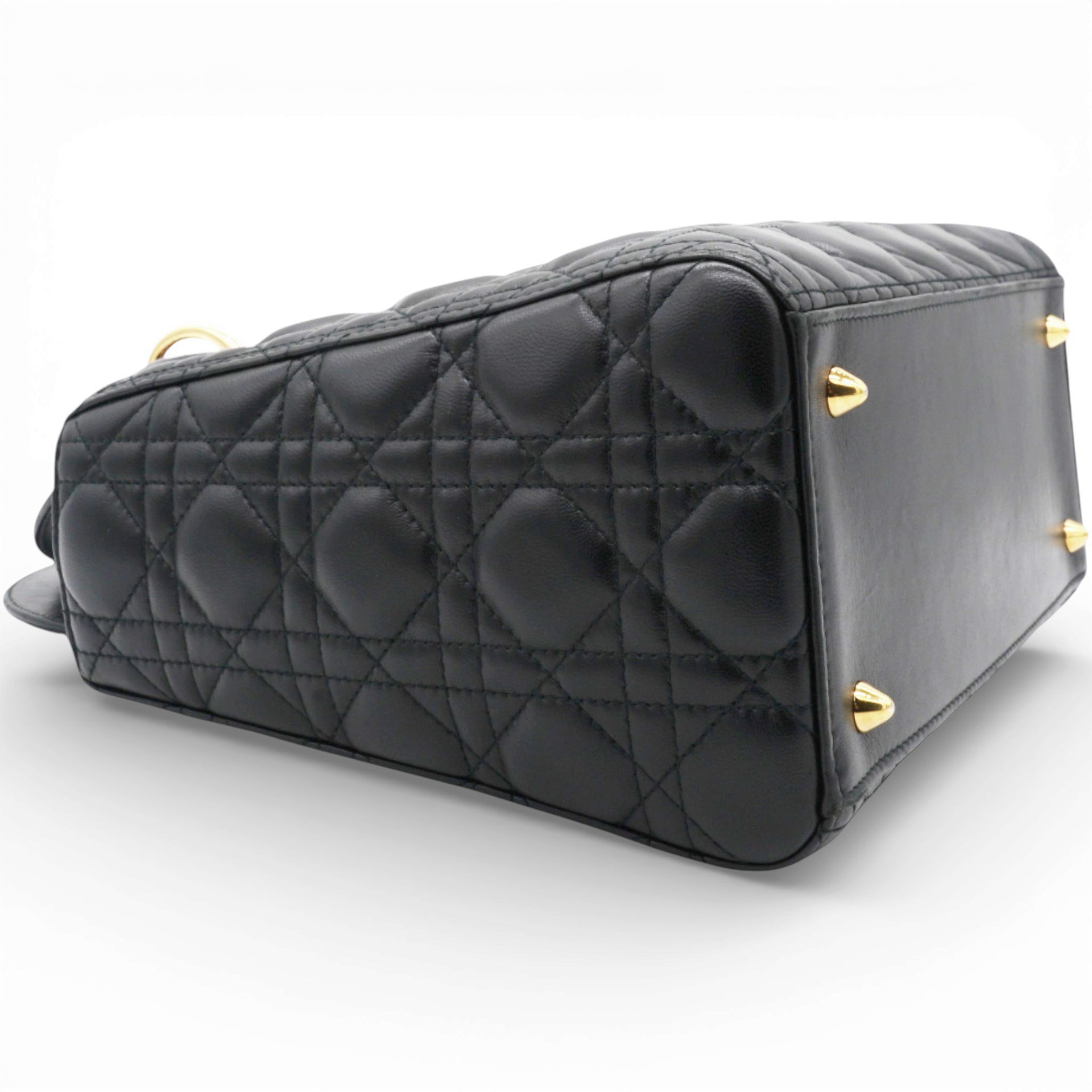 Lambskin Cannage Lady Dior Black Medium Tote