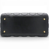 Lambskin Cannage Lady Dior Black Medium Tote