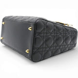 Lambskin Cannage Lady Dior Black Medium Tote