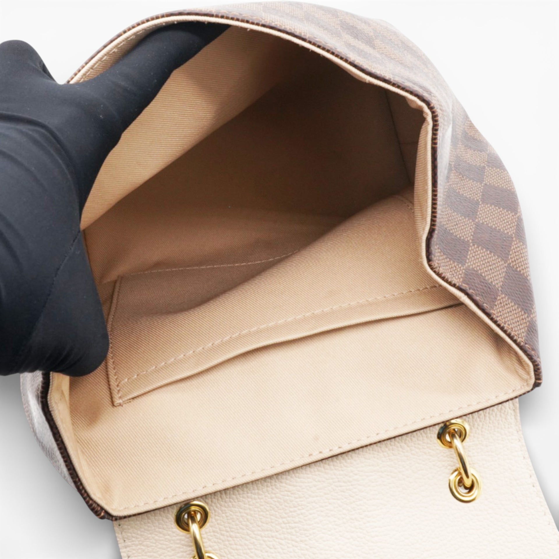 Damier Ebene Clapton Backpack Creme