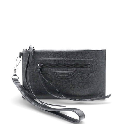 Leather Neo Classic Clutch Bag Black