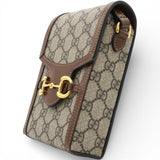 GG Supreme Monogram Horsebit Vertical Phone Bag