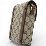 GG Supreme Monogram Horsebit Vertical Phone Bag