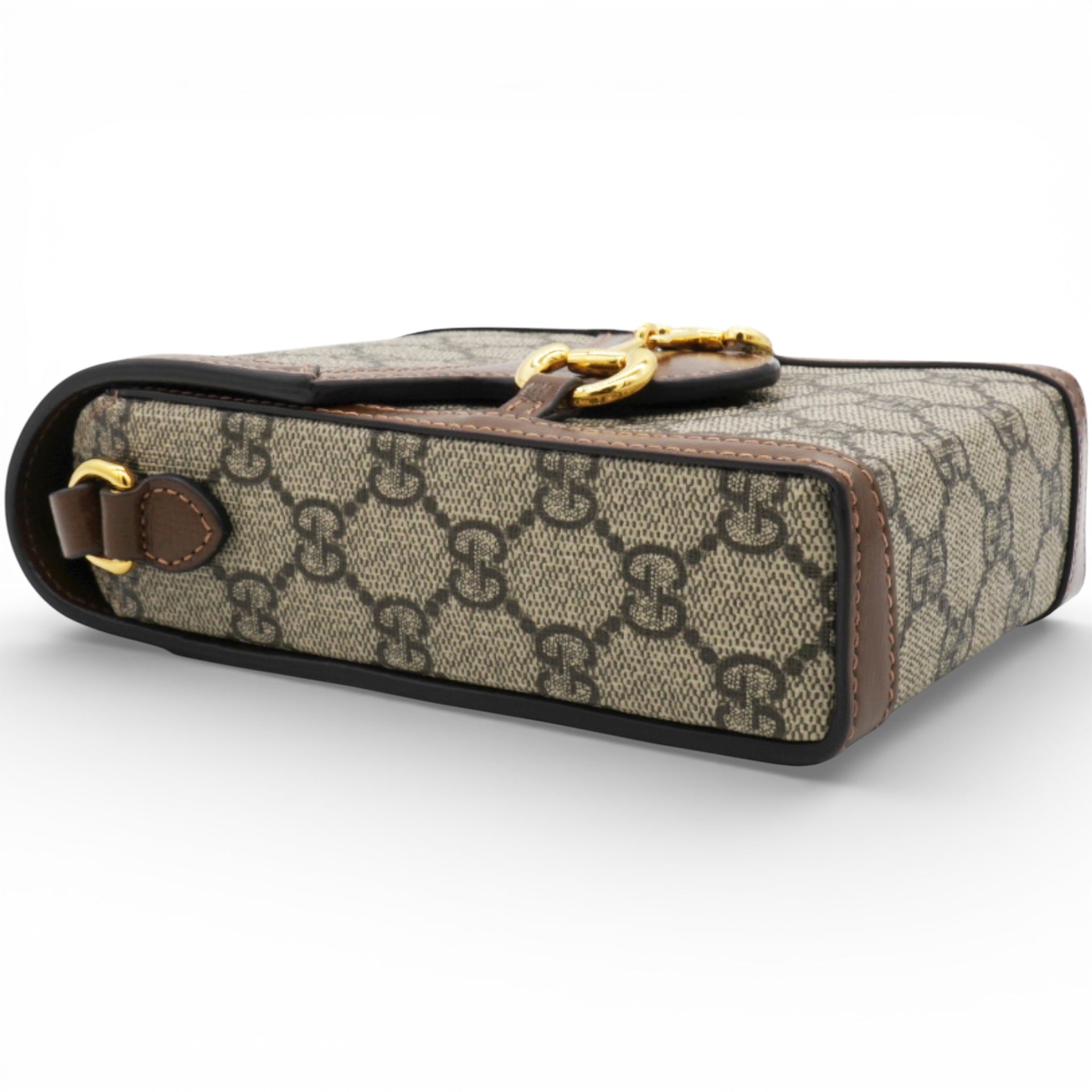 GG Supreme Monogram Horsebit Vertical Phone Bag