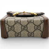 GG Supreme Monogram Horsebit Vertical Phone Bag