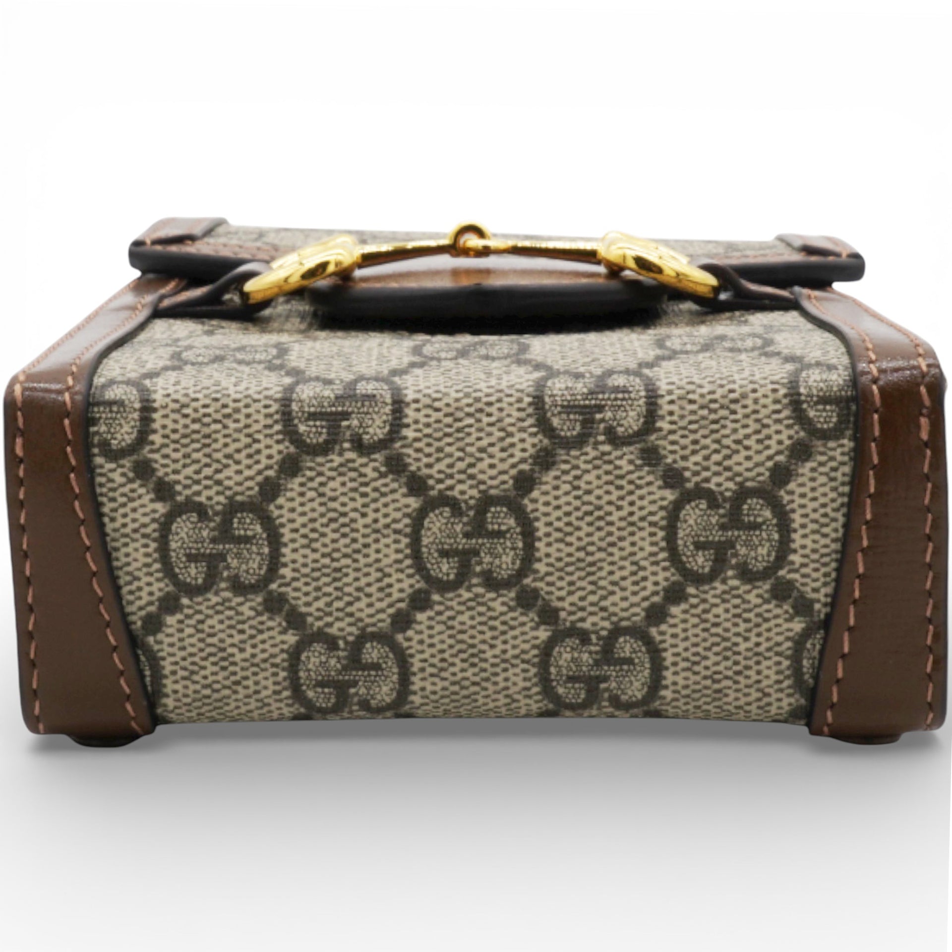 GG Supreme Monogram Horsebit Vertical Phone Bag