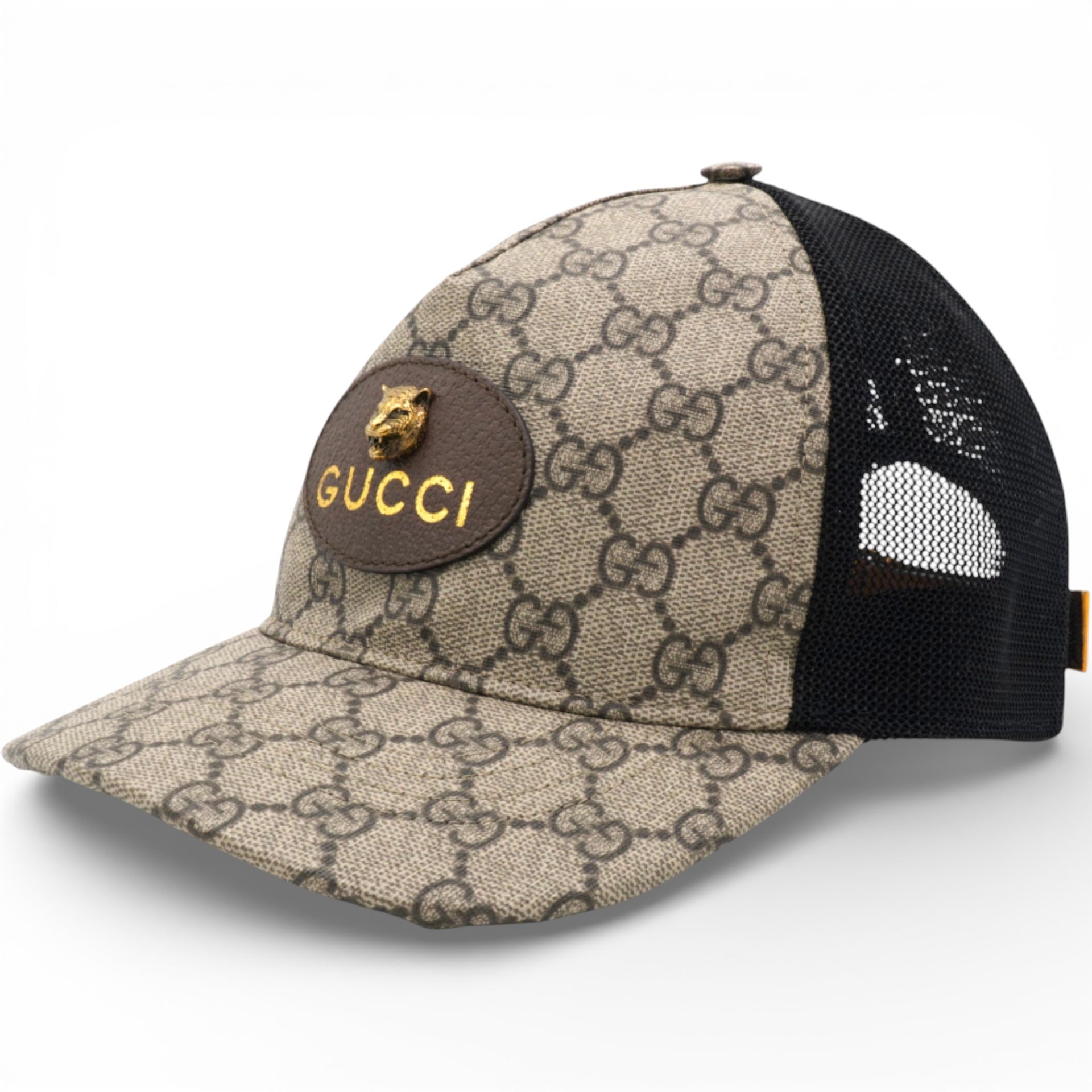 Beige Tiger GG Supreme Canvas Baseball Cap Size S/57