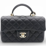 Mini Top Handle Rectangular Flap Black