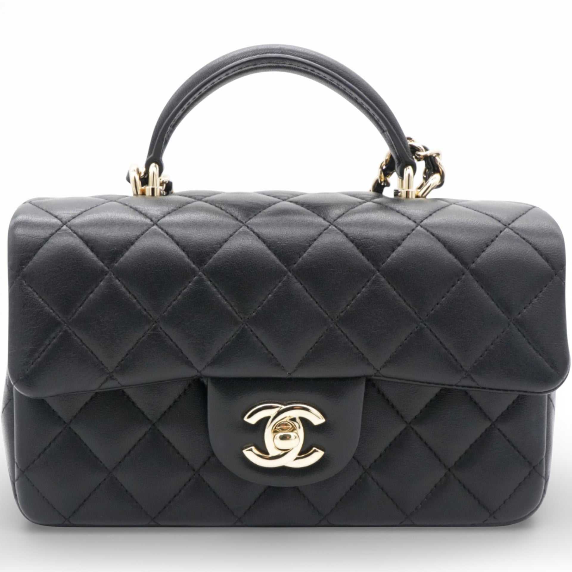 Mini Top Handle Rectangular Flap Black